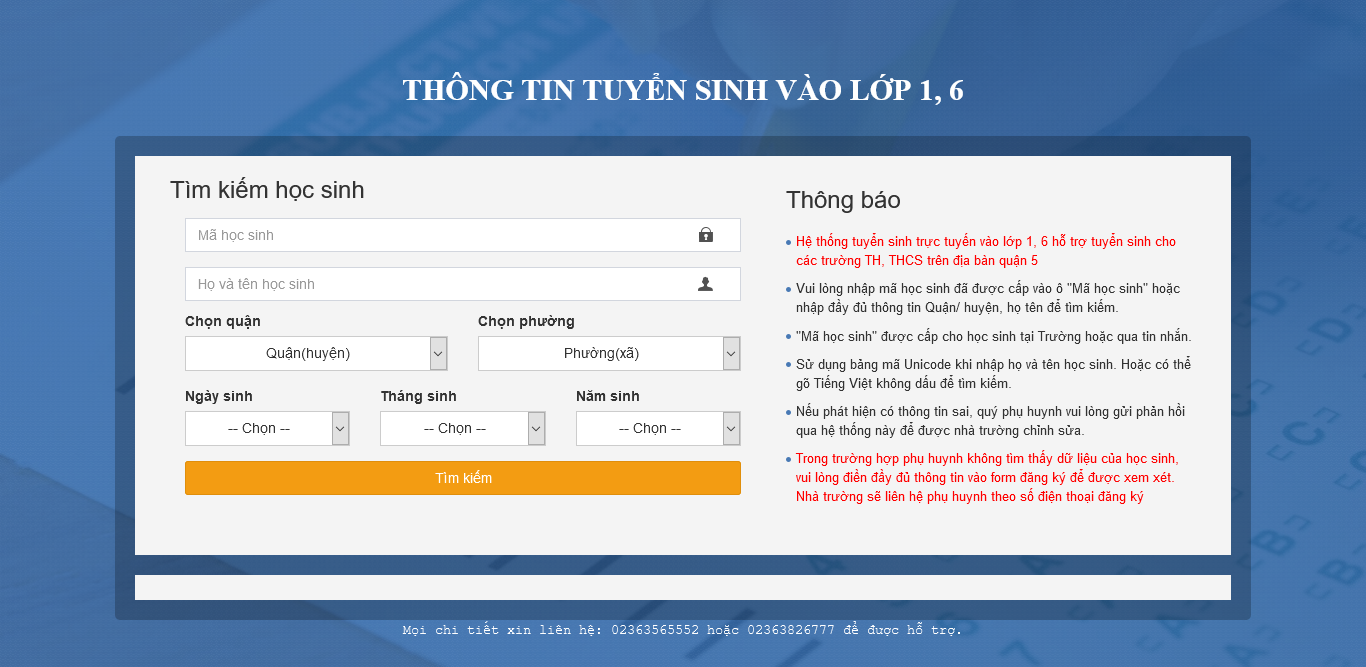 Hướng dẫn tuyển sinh trực tuyến