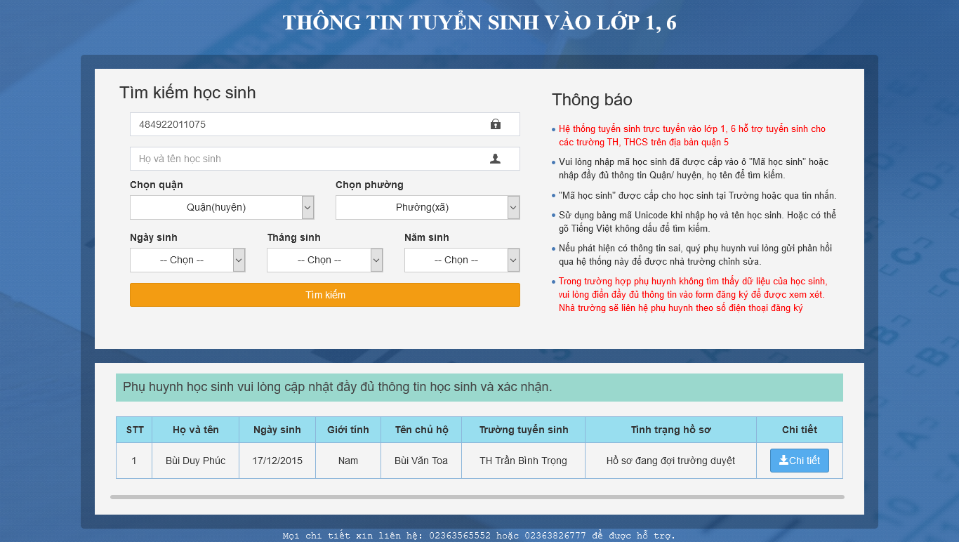 Hướng dẫn tuyển sinh trực tuyến